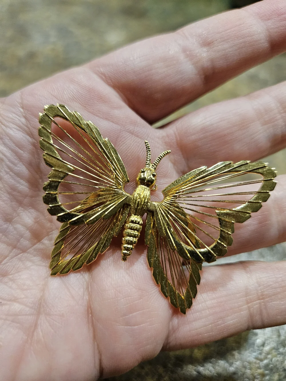 Gold Butterfly Brooch Pin